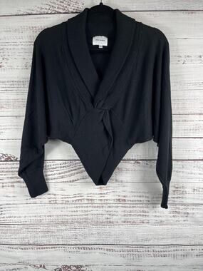 Skylar Madison Sweater Women's Small Tie Front Shawl Collar Pullover Knit Top